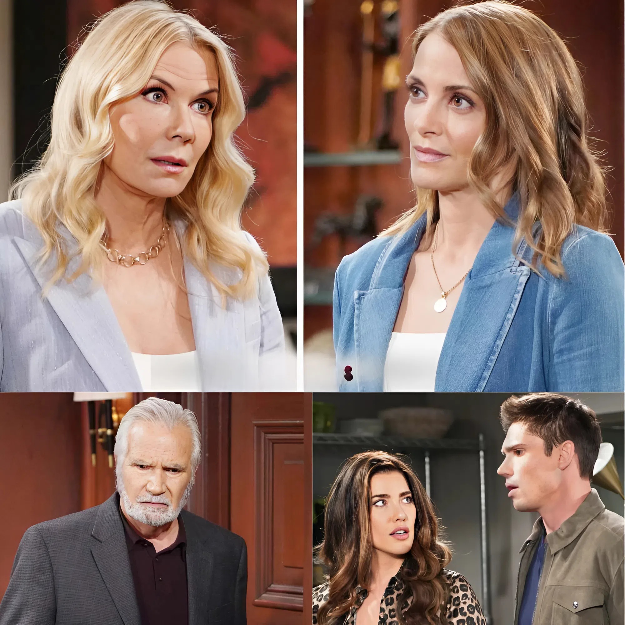 The Bold and the Beautiful spoilers: Taylor warns Eric about family tensions, while Brooke confides in Finn — doubting Steffy’s intentions toward Hope.