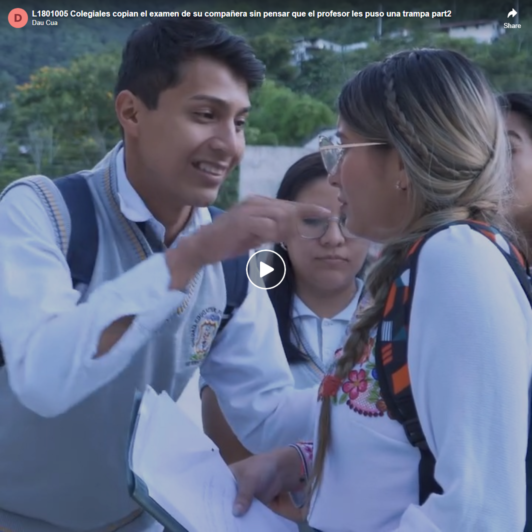 L1801005 Colegiales copian el examen de su compañera sin pensar que el profesor les puso una trampa part2
